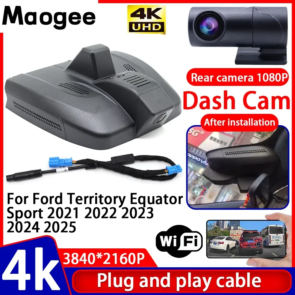 Cámara DVR para Auto con Visión Nocturna 4K, Plug and Play, para Ford Territory Equator Sport 2021 2022 2023 2024 2025