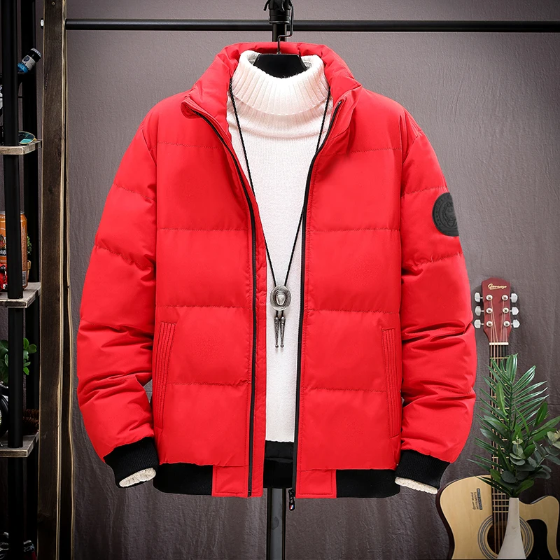 

Tops Stand-up Collar CoatMen's Autumn Winter Warm Jackets Casual Cotton-padded Clothes Windproof and Cold-resistant Jacket Coat