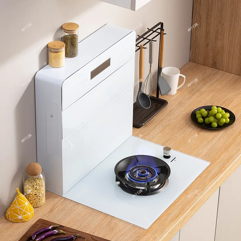 White Split Integrated Stove Range Hood Single Induction Cooktop For Apartment RV