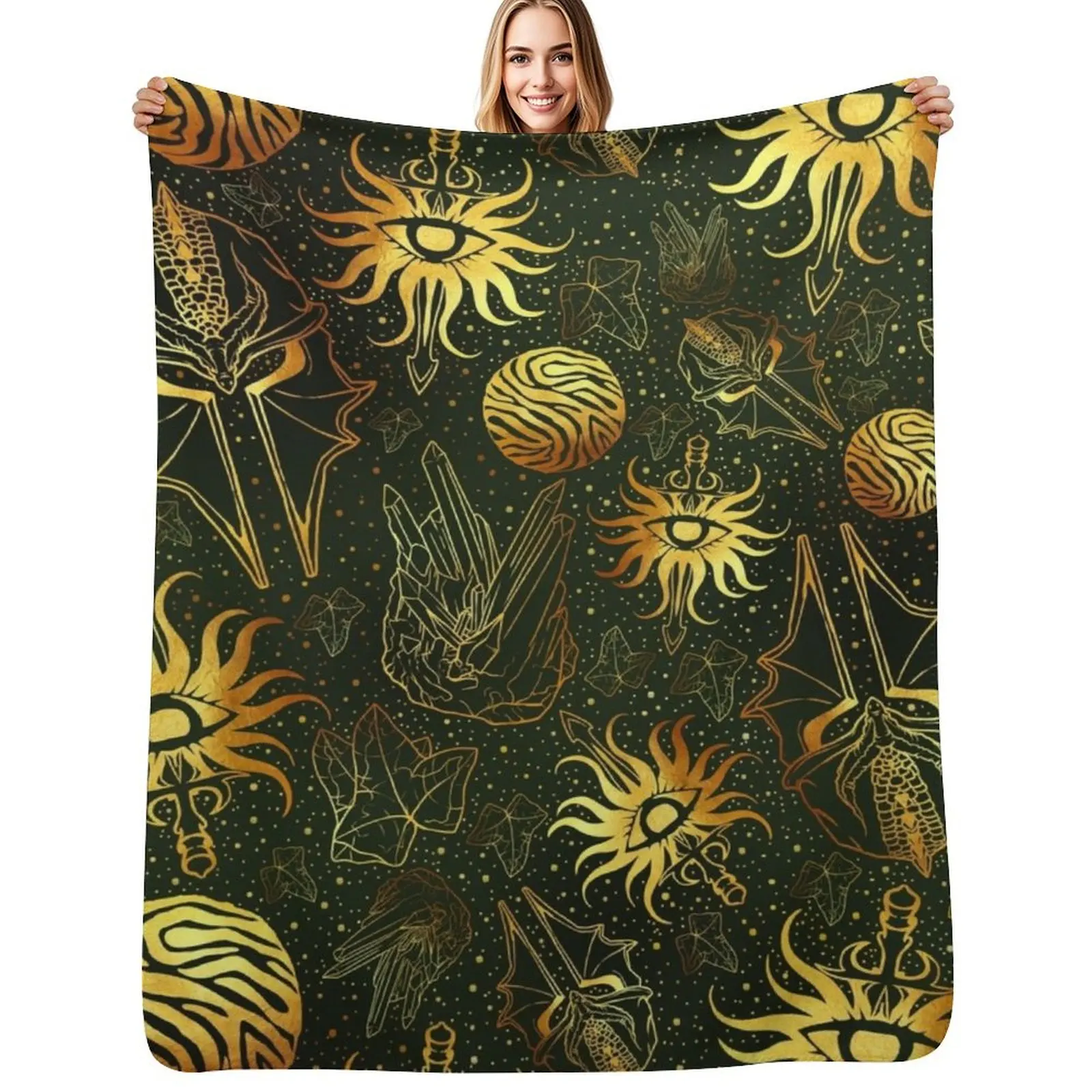 

For the Inquisition Dragon Age Inspired Origins II Inquisitor Throw Blanket cosplay anime Sofa Throw Hair Blanket