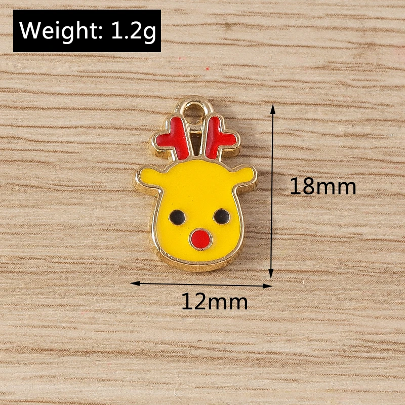Tusember 20 Stück Niedliche Emaille-Weihnachts-Hirsch-Anhänger für Schmuckherstellung, Ohrringe, Halsketten, handgefertigte Accessoires – Detail 22