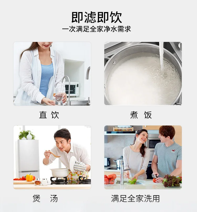 Water Purifier RO Reverse Osmosis Water Dispenser with Large Flow Rate 500G Dual Outlet, No Bucket, Pure Water Machine