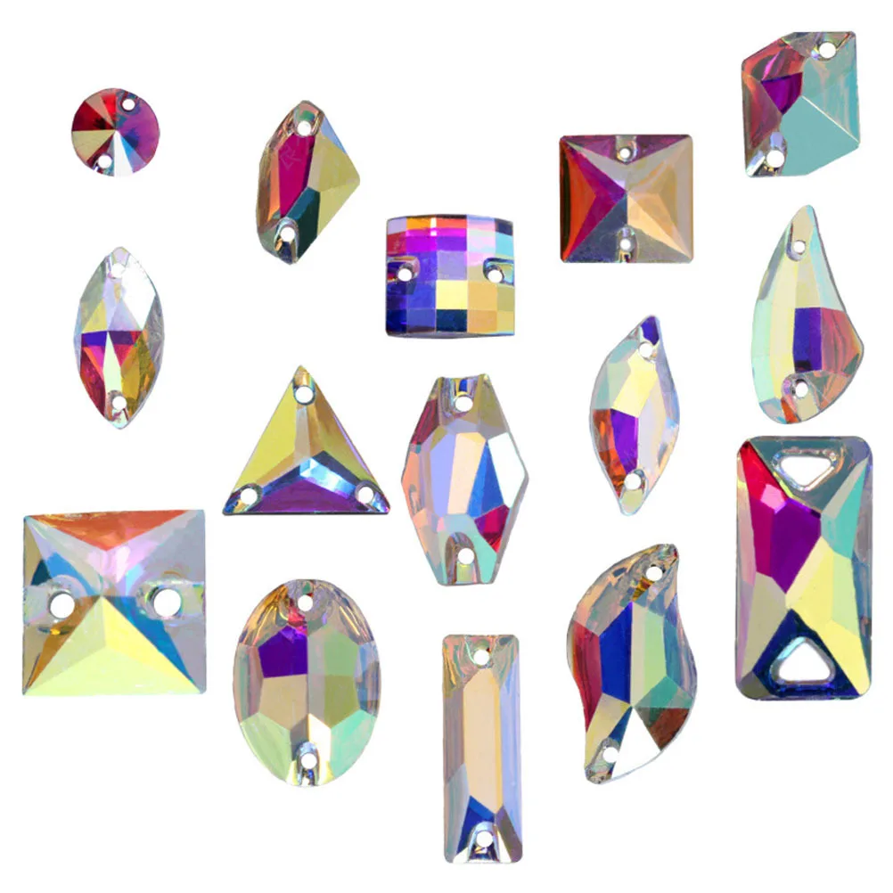 

100pcs Waterfall Rhinestones Glitter Decor For Diy Sewing Clothing Accessories Wedding Dress Shoes Bags Flat Back Crystals Craft