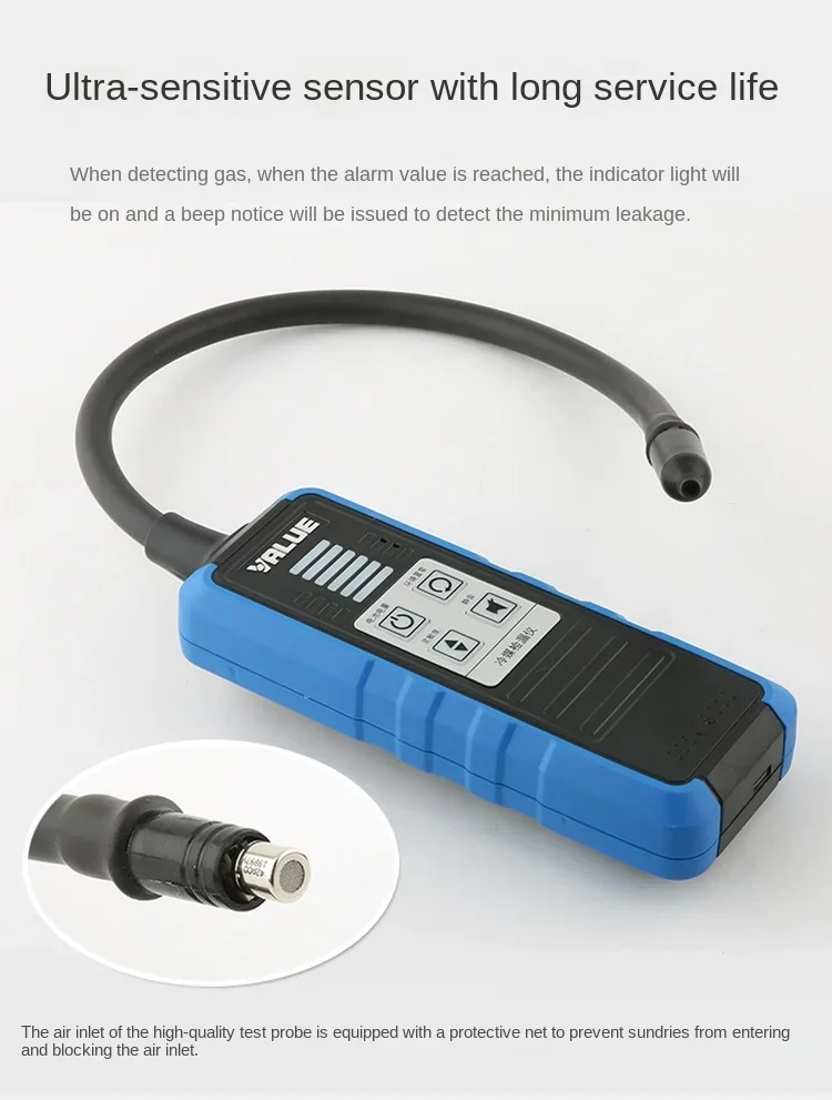 Detector de Fugas VML-1 para Refrigerantes R22/R410/R32 y Otros Tipos de Refrigerantes, Apto para Refrigeradores y Aires Acondicionados