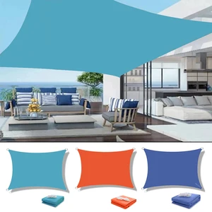 300D Tahan Air Besar Sun Shelter Kerai Perlindungan Kanopi Luar Ruangan Taman Patio Kolam Renang Naungan Tenda Layar Berkemah Naungan 12 kanopi luar ruangan penjualan terbaik - №