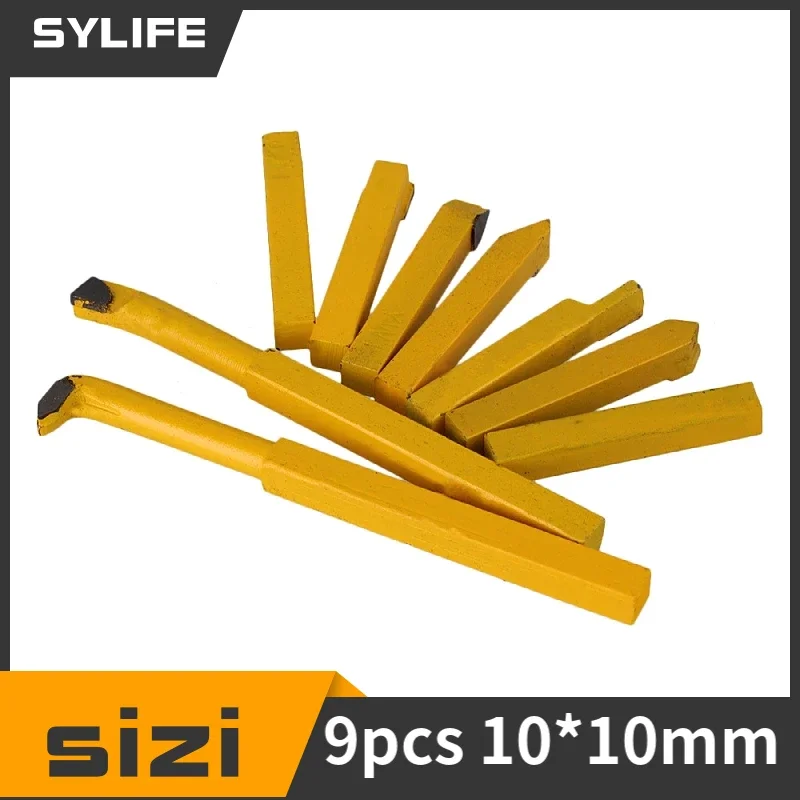 

‌ Набор токарных инструментов для токарного станка из желтого железа, 9 шт., бит из сплава YW1, хвостовик 10x10 мм ‌