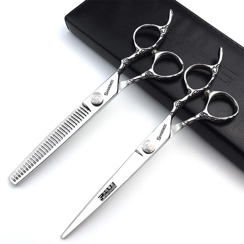 Japanese imported hair salon stylist's specialized hair clippers, 6-inch flat tooth clippers, professional hair clipper set.