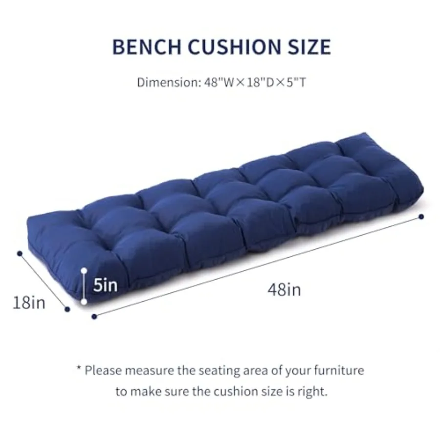 Outdoor Bench Cushion,,Water-Resistant Bench Cushion for Outdoor/Indoor Furniture, Patio Bench Seat Cushion, Fade Resistant Out
