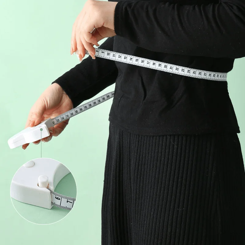 One Piece of a Flexible Measuring Tape, Designed for Precise Measurements, Suitable for Assessing Body Dimensions