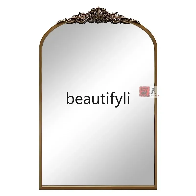03 S51 French makeup mirror desktop desktop, bathroom with lamp retro living room wall decoration mirror