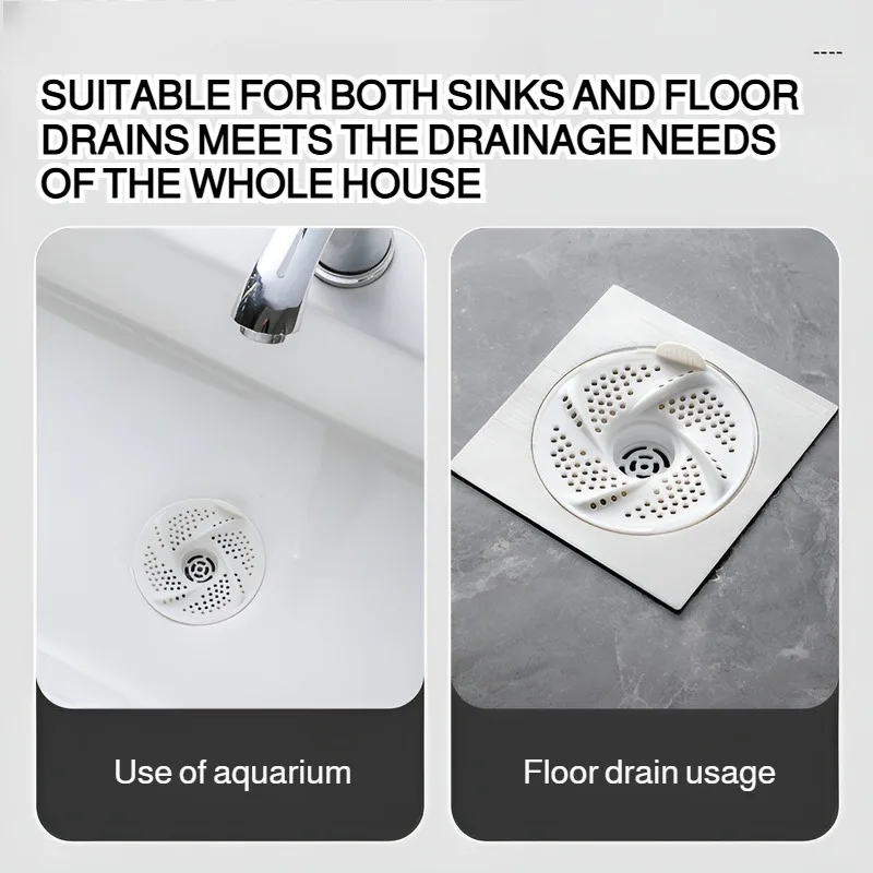 Vortex Drain Hair Catcher Anti Clog Sink Strainer Shower Drain Cover Insect Proof Stopper for Bathroom Kitchen Sink Tub Floor