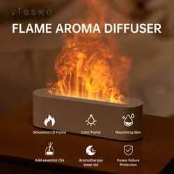 Il più nuovo RGB Fiamma Diffusore di Aroma Umidificatore USB Desktop Simulazione Luce Aromaterapia Purificatore Aria per Camera Da Letto Con 7 Colori