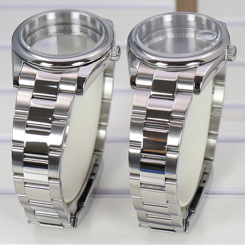 40mm 36mm Replacement Watch Case Bracelet Sapphire For Oyster Seiko Nh35 Nh36 Nh38/34 Miyota8215 Movement 28.5mm Dial Waterproof