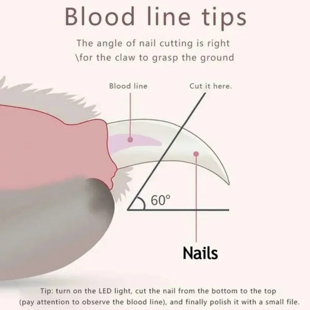 LED Pet Nail Clipper Dog Cat Grooming Claw Trimmer Professional Scissors Cutter for Safe Pet Care Supplies