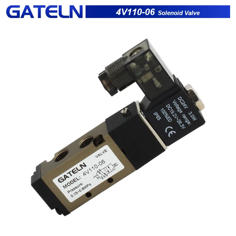 High quality 4V110-06 5 Way 2 Position Pneumatic Solenoid Valve DC 24V DC 12V AC 110V AC220V