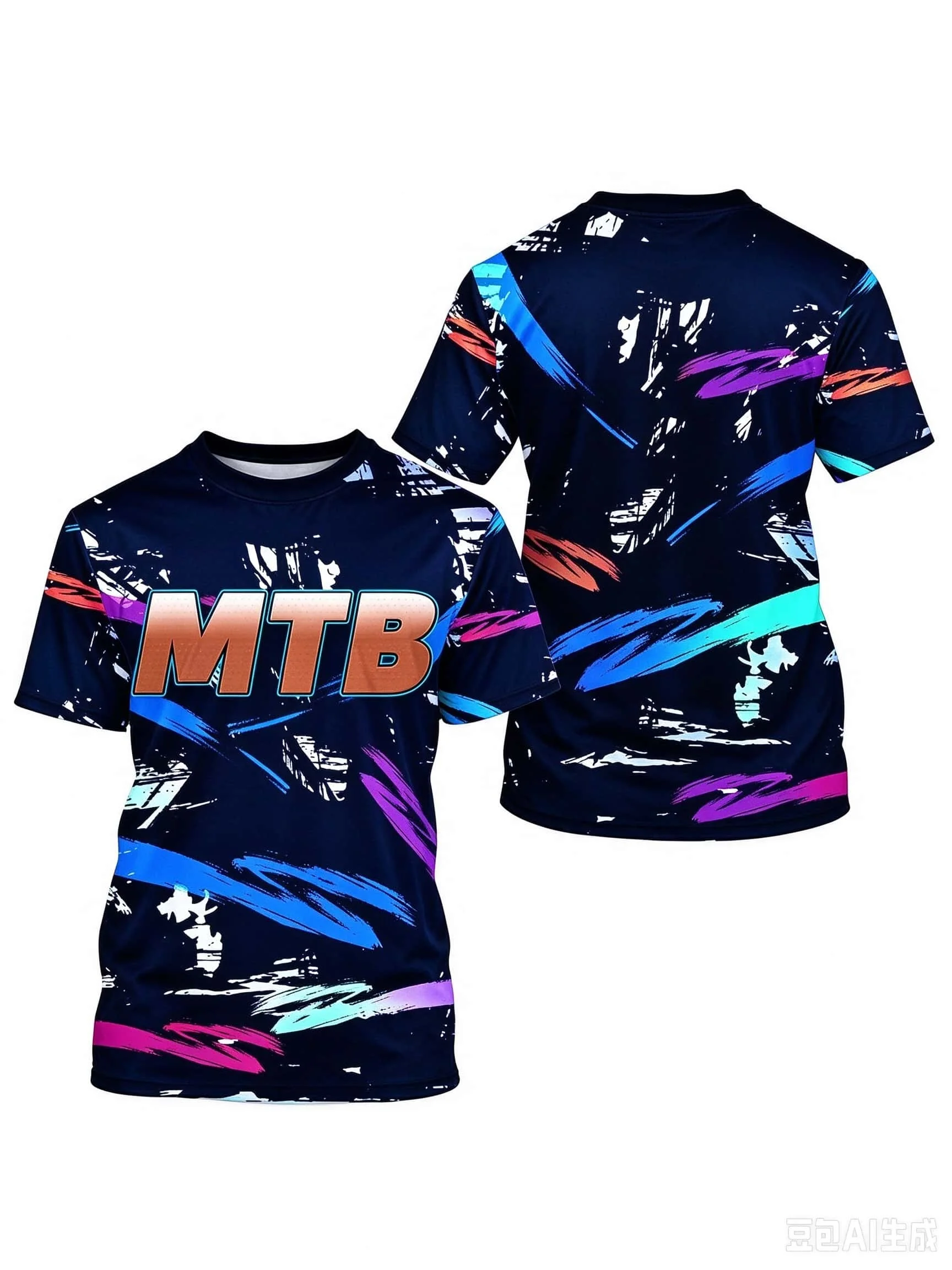 Men's/Unisex 3D-Printed Quick-Dry Short-Sleeve T-Shirt – Suitable for Mountain Biking, Motocross, Outdoor Camping, and Fitness