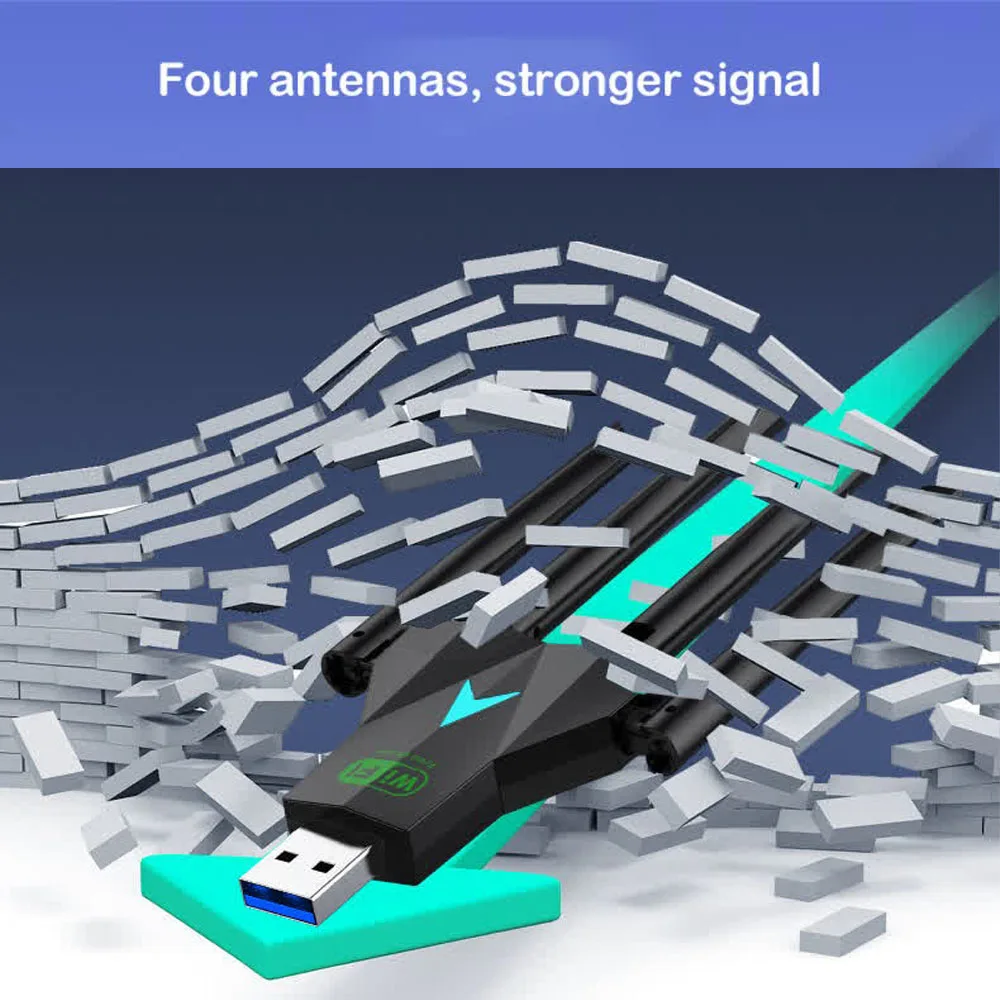 1300Mbps USB WiFi Adapter 2.4G 5GHz Dual Band Wireless Network Card Wi-Fi Dongle Signal Receiver Driver Free For Win7/8.1/10/11
