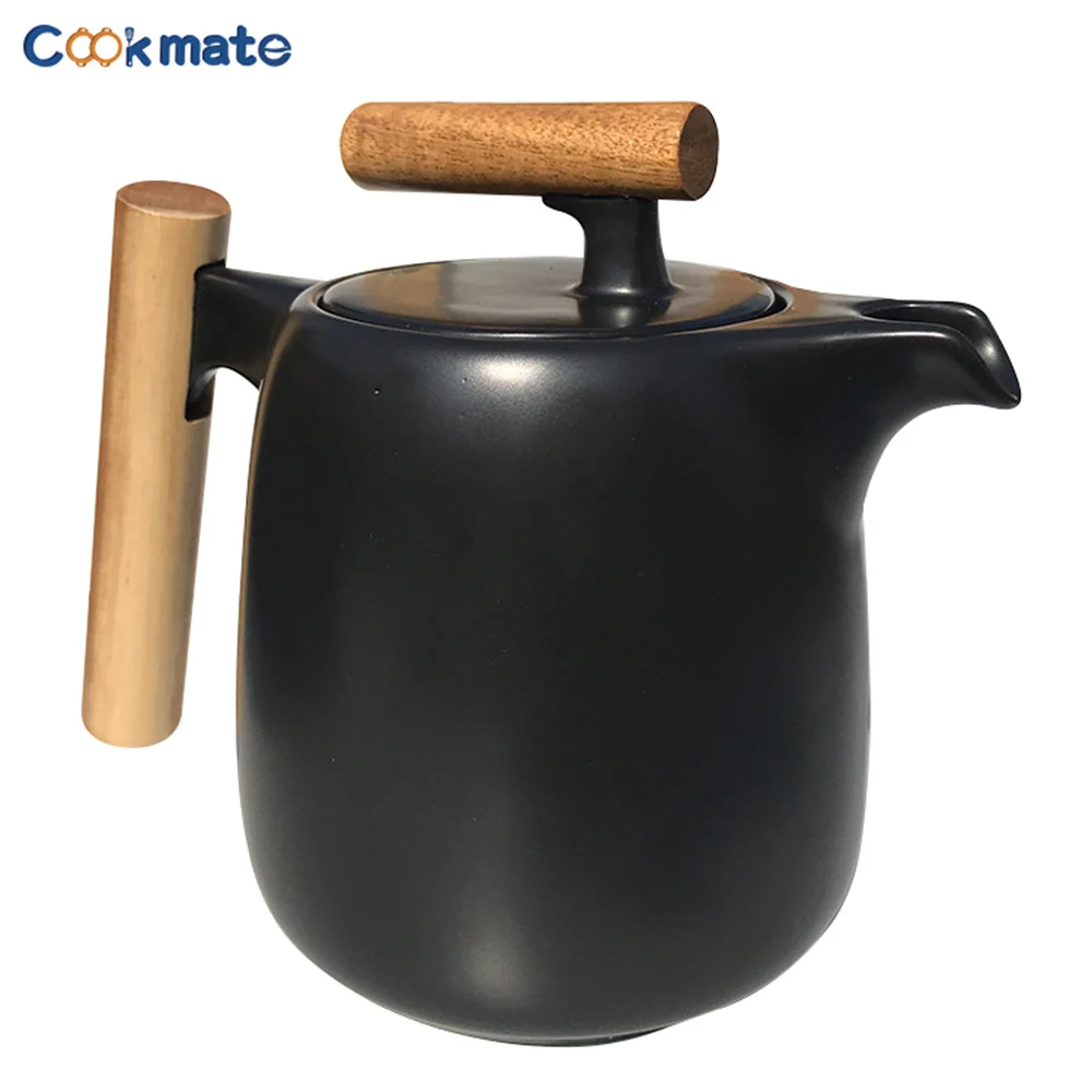 Imagem -05 - Pote de Chá de Cerâmica Cor Preta Loose Leaf Teapot com Aço Inoxidável Infusor Presente para Amigo e Familry