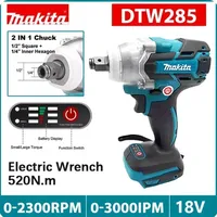 DTW285 Brushless Impact Wrench 520NM High Torque 1/2 and 1/4 inch Electric Tool 3 Types of Heads Suitable for Makita 18V Battery