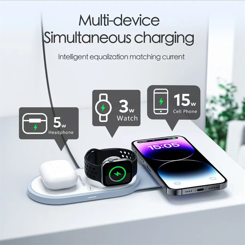 المغناطيسي شفط Magsafe شاحن لاسلكي وسادة قوس قابلة للطي بسرعة شحن لاسلكي محطة قاعدة مناسبة ل iPhone 16 15 14 Pro Max Apple Watch 9 8 AirPods Pro 3 2 #2
