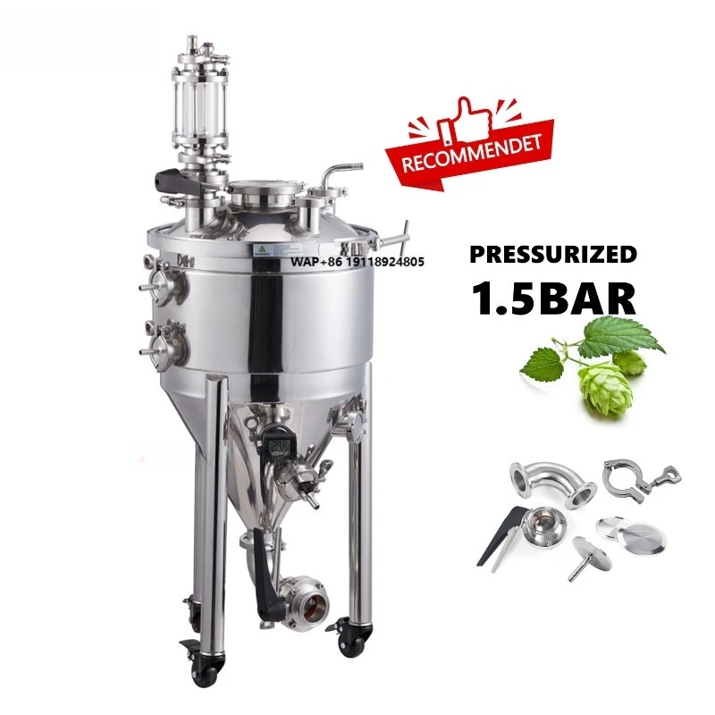 

30L 55L 75L 105L Conical Fermenter Beer Brewery Equipment Pressurized Fermenter Ferment Beer Tank Brewing Beer Equipment