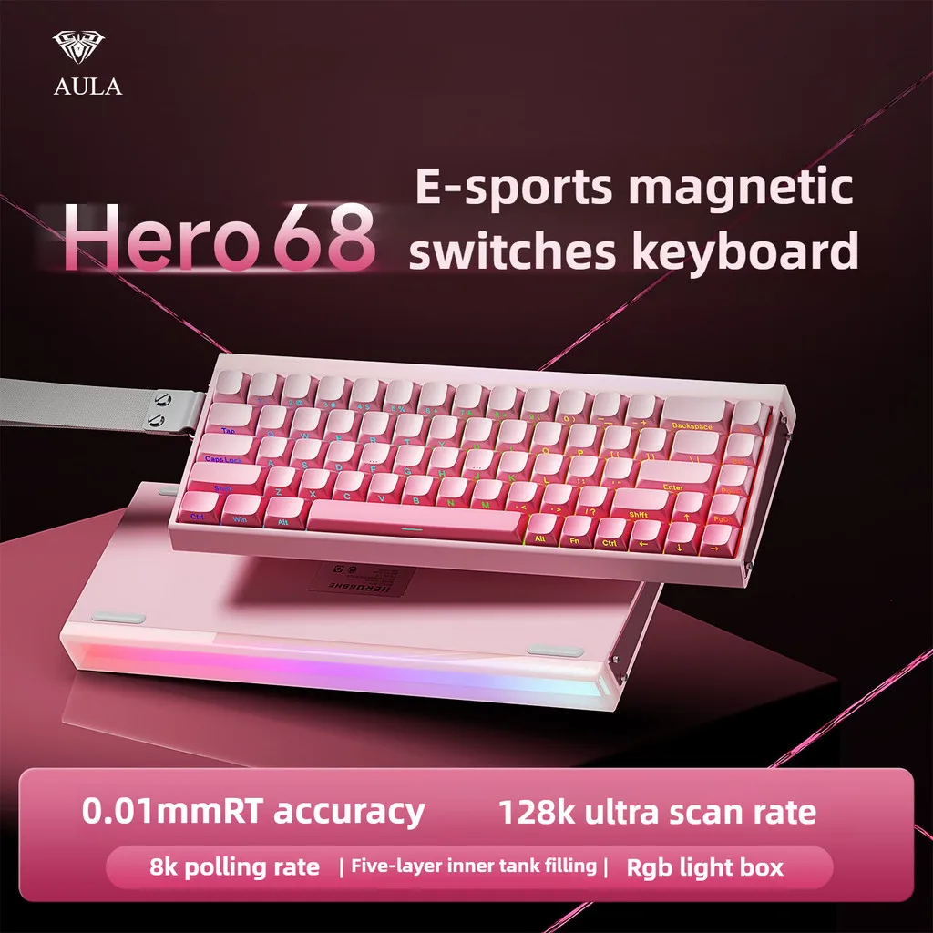 Aula Hero68 He 磁気スイッチキーボードメカニカルラピッドトリガー低