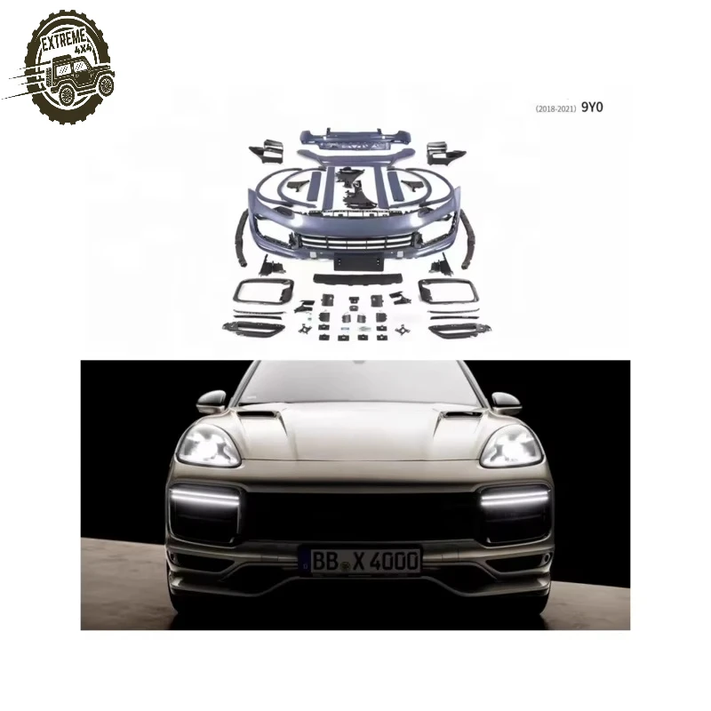 

Suitable for Porsche Cayenne 2018 to 2021 9Y0 Body Kit High-quality Turbo TKT Style Front Bumper Rear Diffuser Kit 2018 to 2021