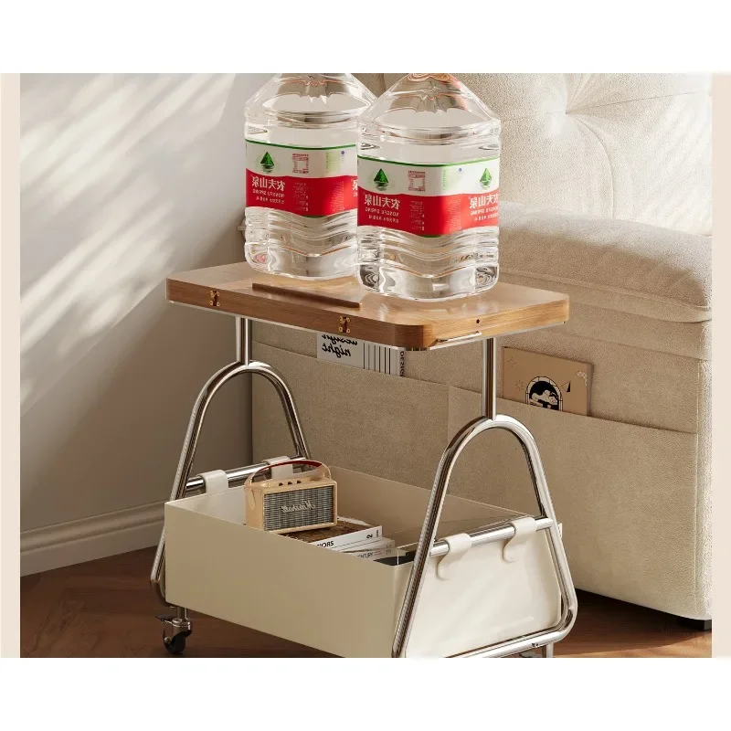 Medieval trolley mobile side table coffee table living room small apartment folding small table sofa side cabinet snack rack