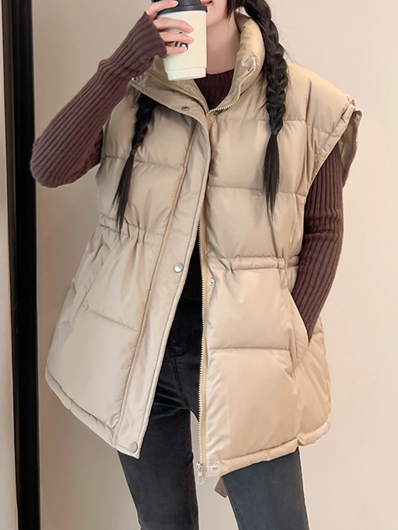 Veste décontractée rembourrée en coton à manches longues, Design à manches droites, haut confortable pour femmes, tendance, vêtements d'extérieur