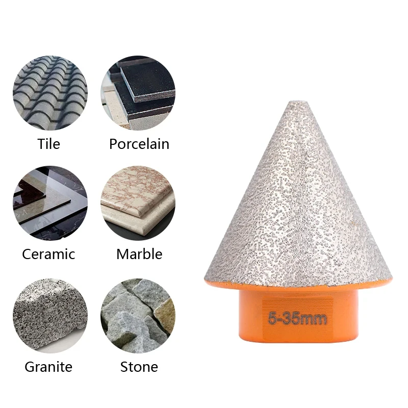 HAMPTON M14 Gewinde Diamant Abschrägung Fase Bit 20-82mm Kegel Stanzen Expanding Bohrer Mauerwerk Bohren Bau Werkzeuge – Detail 5