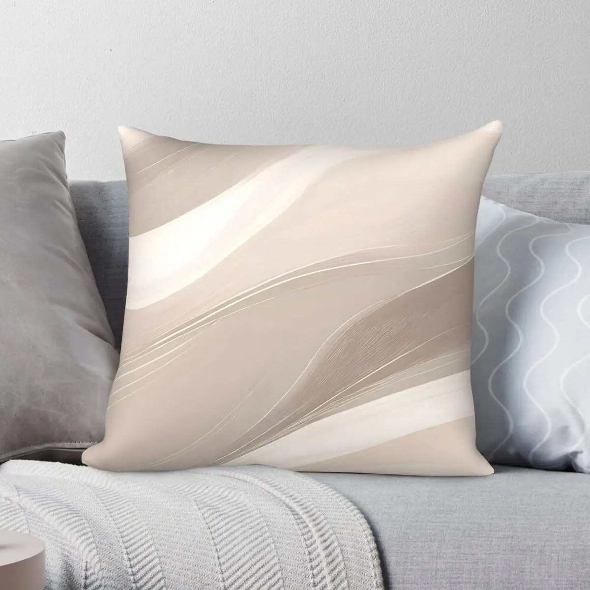 Ethereal Soft Flow Elegant Waves Square Pillowcase Polyester Linen Velvet Printed Decorative Pillow Case Home Cushion Cover 18