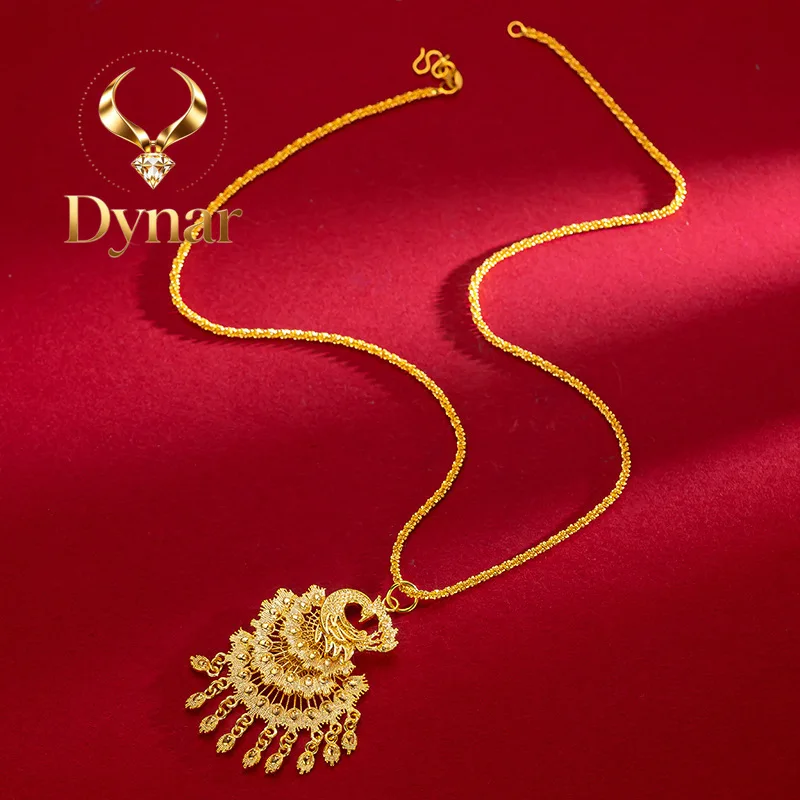Dynar Jewelry  Women's 24K Gold AU999 Vintage Peacock Pendant - Pure gold, timeless vintage peacock, more exquisite with necklac