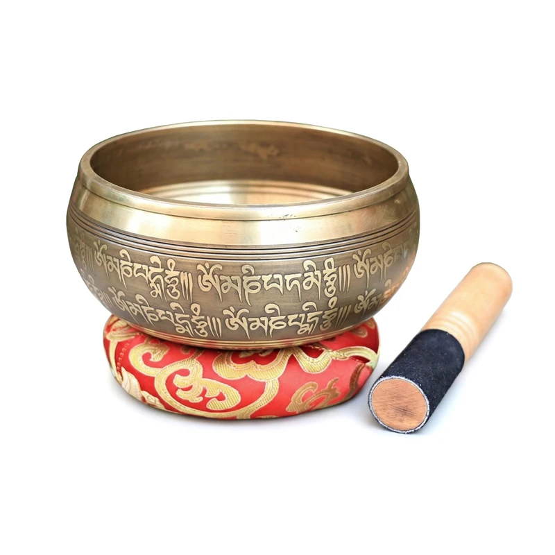 Tibetan Singing Bowl Set Unique Gift Singing Bowls Helpful for Meditation Yoga Stress Relief Prayer and Mindfulness 11cm