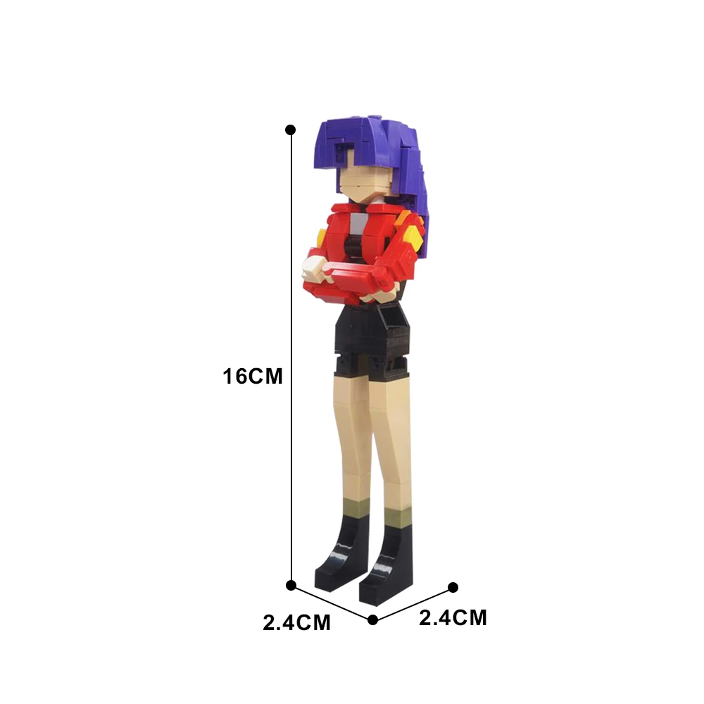 MOC Japanese Animation Misato Katsuragi Figure Building Blocks Model  Misato Katsuragi Bricks Assemble Toys Kids Birthday Gifts