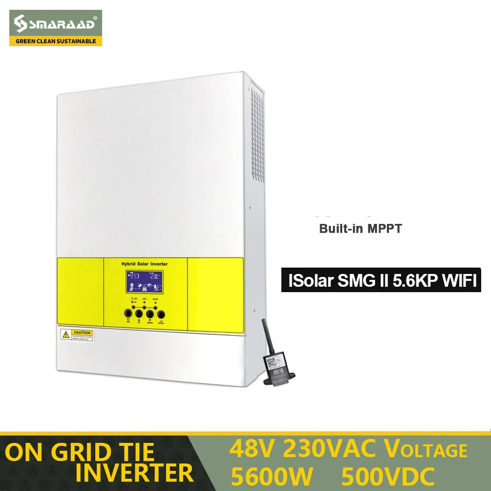 SMARAAD 5.6KW Soalr Inverter PV input 500Vdc 5600W Power MPPT 100A Charger 220VAC 48VDC Pure Sine Wave inverter With WiFI