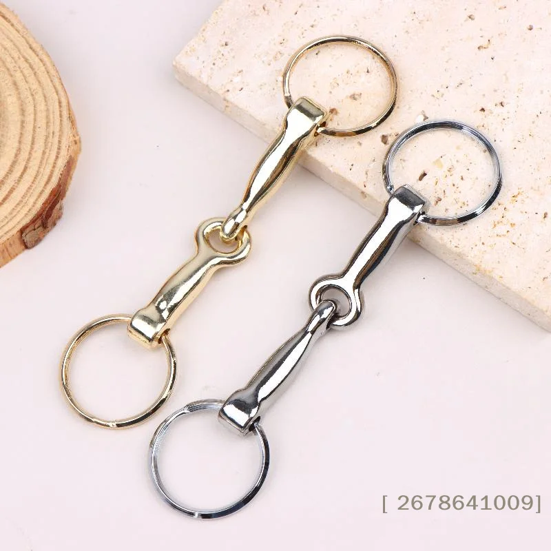⚑Horse Bits Hollow Jointed Mouth Snaffle Bits Keychain Alloy Keychain Single Connector Horse Bit Key Knot Snaffle Bits Keychain