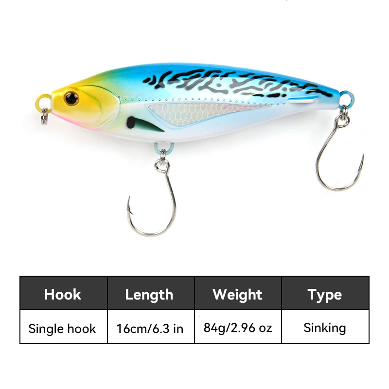 LETOYO Madscad Stickbait hundimiento lento para atún y wahoo - imagen 2