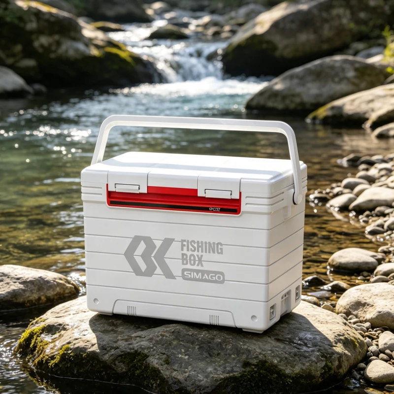 28L Ultralight Fishing Tackle Box Seat White Flat Lid Scratch Resistant Durable Storage for Competitive Anglers Outdoor 낚시 박스