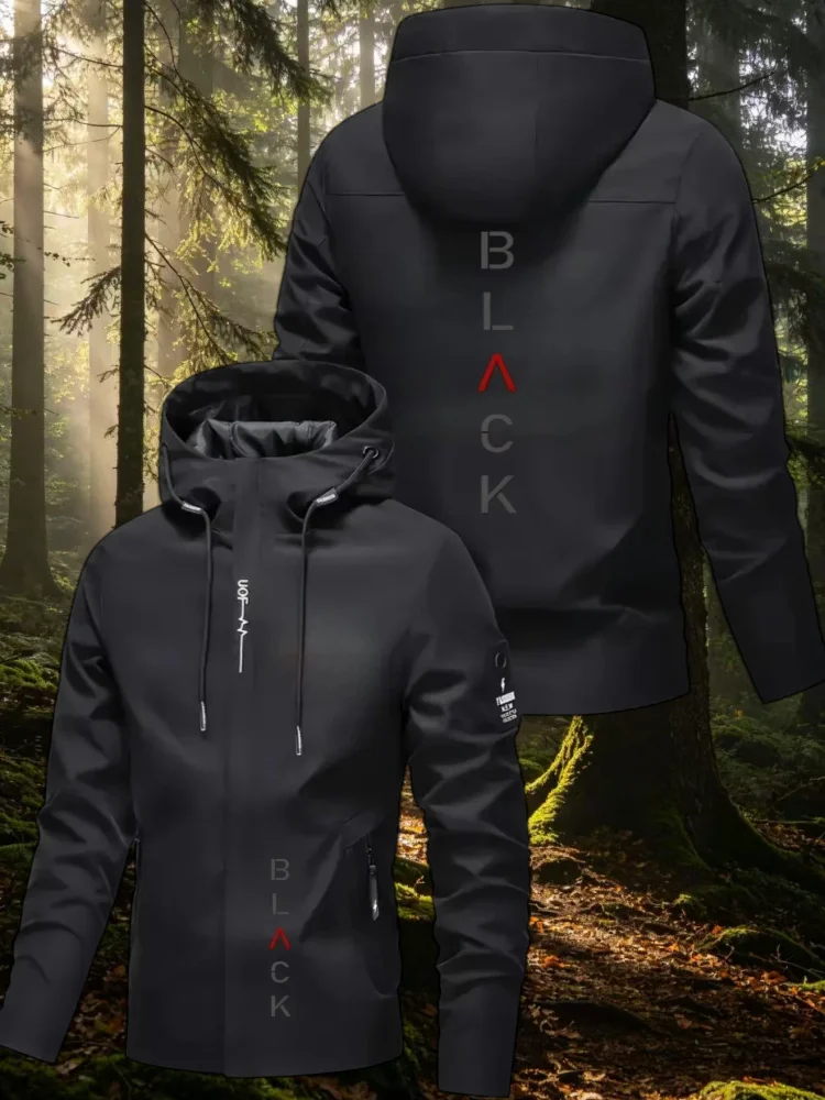 New best-selling men' lightweight zipper jacket for spring and autumn fashion outdoor training windproof hooded casual outerwear