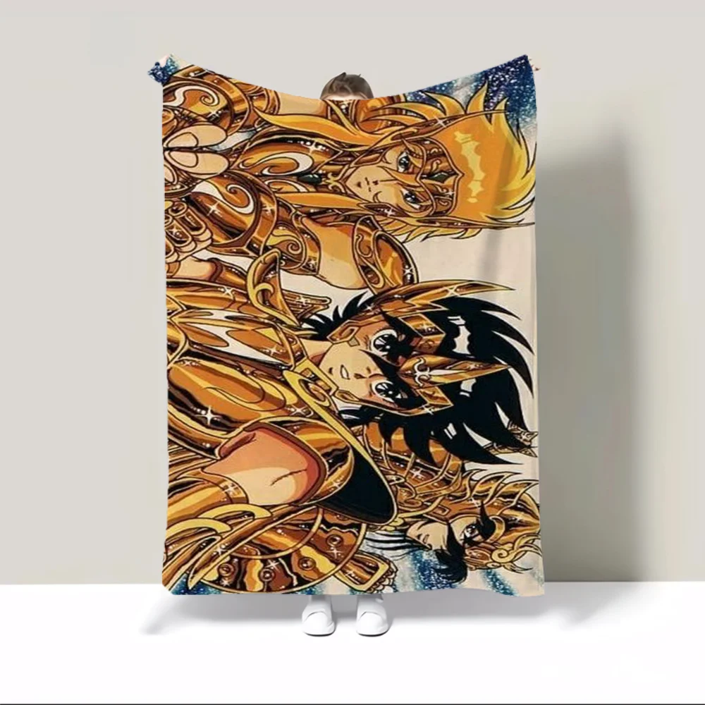 Saint Seiya Children\'s Blanket King Size Fluffy Soft Blankets and Throws Microfiber Bedding Knitted Plaid Bed Throw Beach Towel