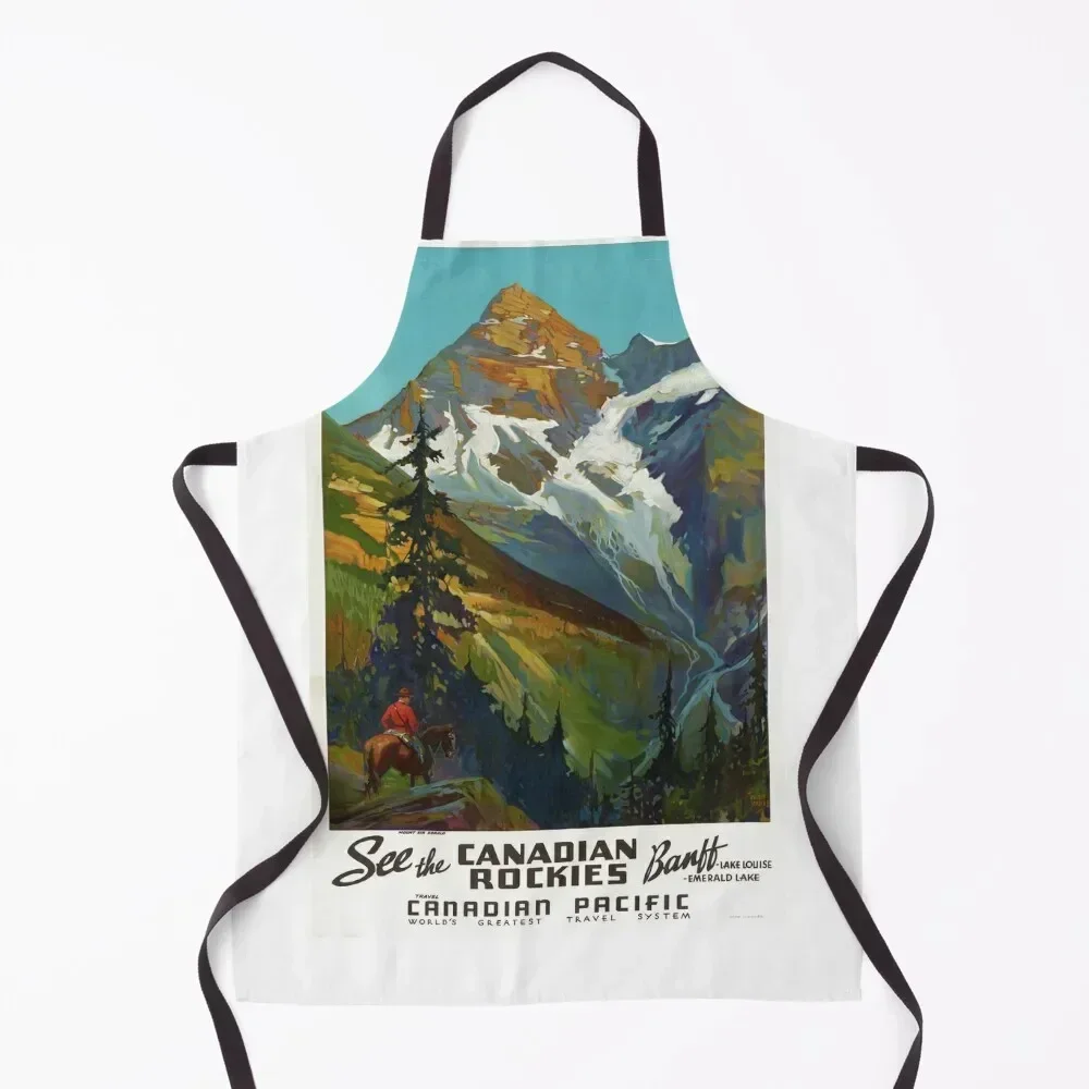 

Винтажный фартук для путешествий Canadian Rockies Canadian Pacific, забавные принадлежности для маникюра, корейский халат для парикмахерского искусства, фартук