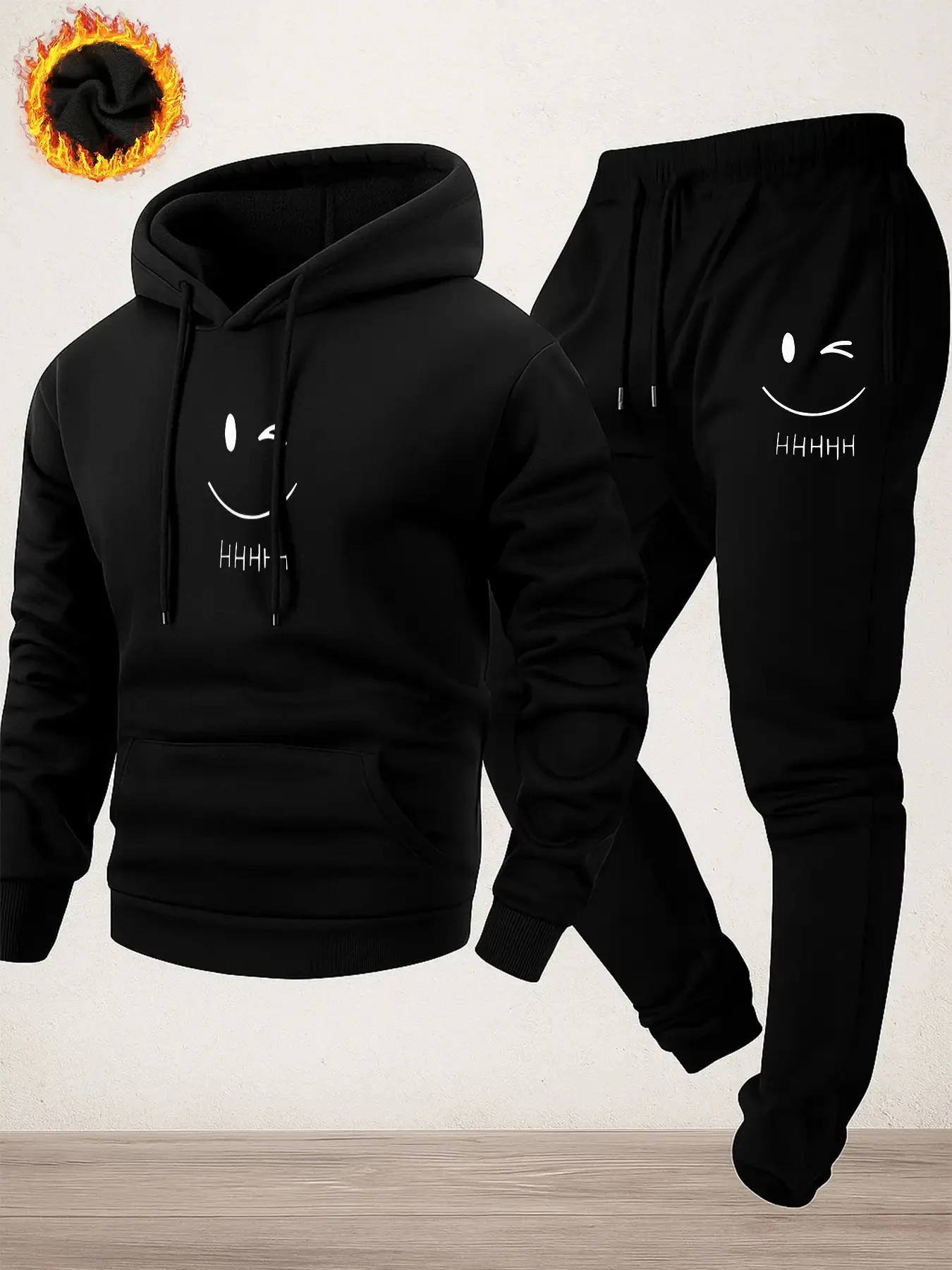 2026 Stylish and Casual Printed Hoodie Tracksuit for Men, Trendy Sportswear, Essential for Autumn and Winter, Suitable forAdults