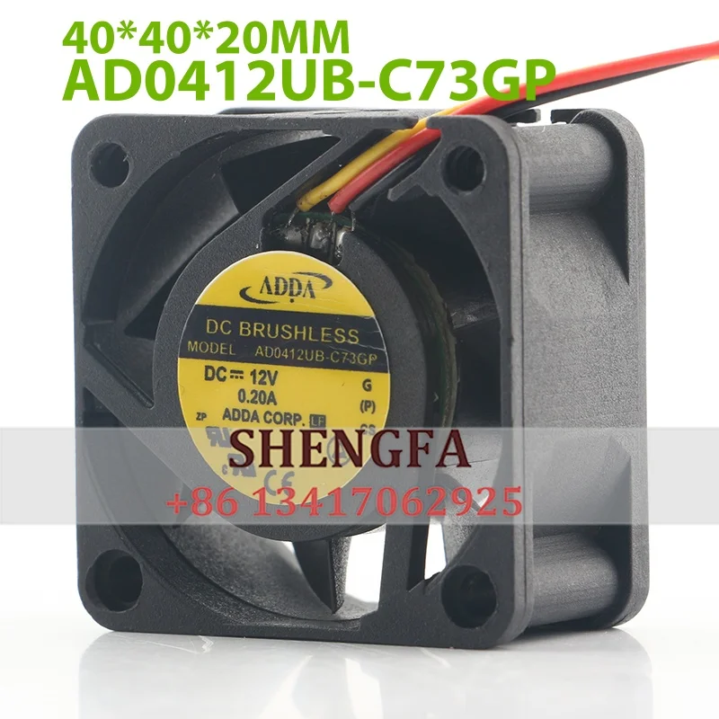 AC EC 4020 40X40X20MM 4CM AD0412UB-C73GP Three-wire Speed Measurement Ball Mute Micro New ADDA 5V 24V 48V DC12V 0.2A Cooling Fan