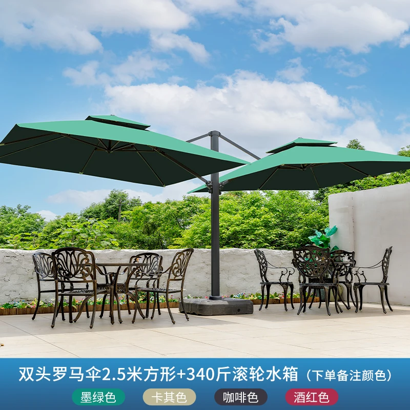 

Outdoor Parasol Courtyard Roman Umbrella Guard Pavilion Umbrella Double Head Security Property Commercial Outer Parasol Garden L