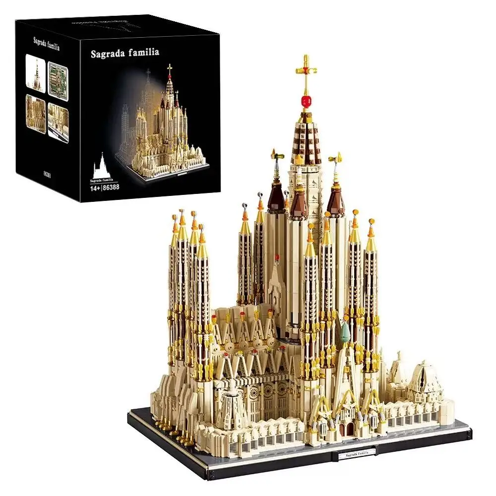 10327PCS Barcelona Sagrada Familia Model MOC-65795 Medieval Catholic Church Architectural Building Blocks Assembly Toys Kid Gift