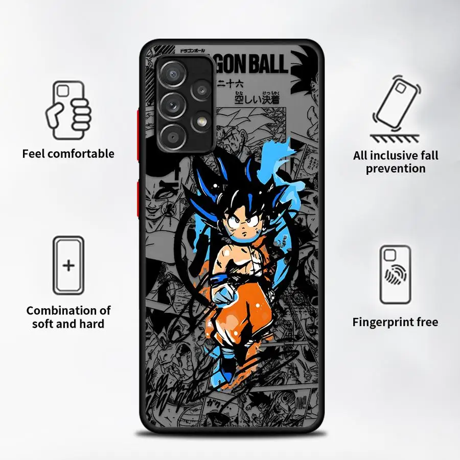 Case for Samsung Galaxy A50 A70 A15 A16 Note 20 Ultra 10+ 9 8 A30 A06 A13 A12 A14 A05 Back Phone Cover Dragon Ball Cartoon