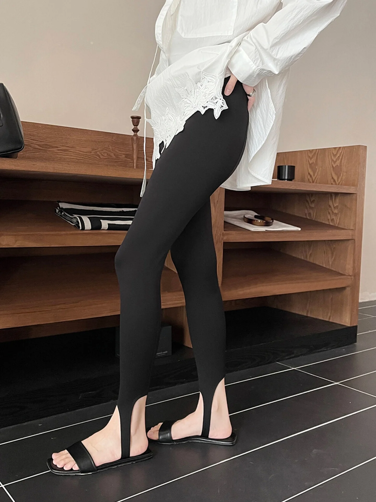 High-Waist Bla Yoga Pants Women's Tight Fit Elastic Cycling Footwear Air Cotton Long Pants plus Size Fitn Trousers