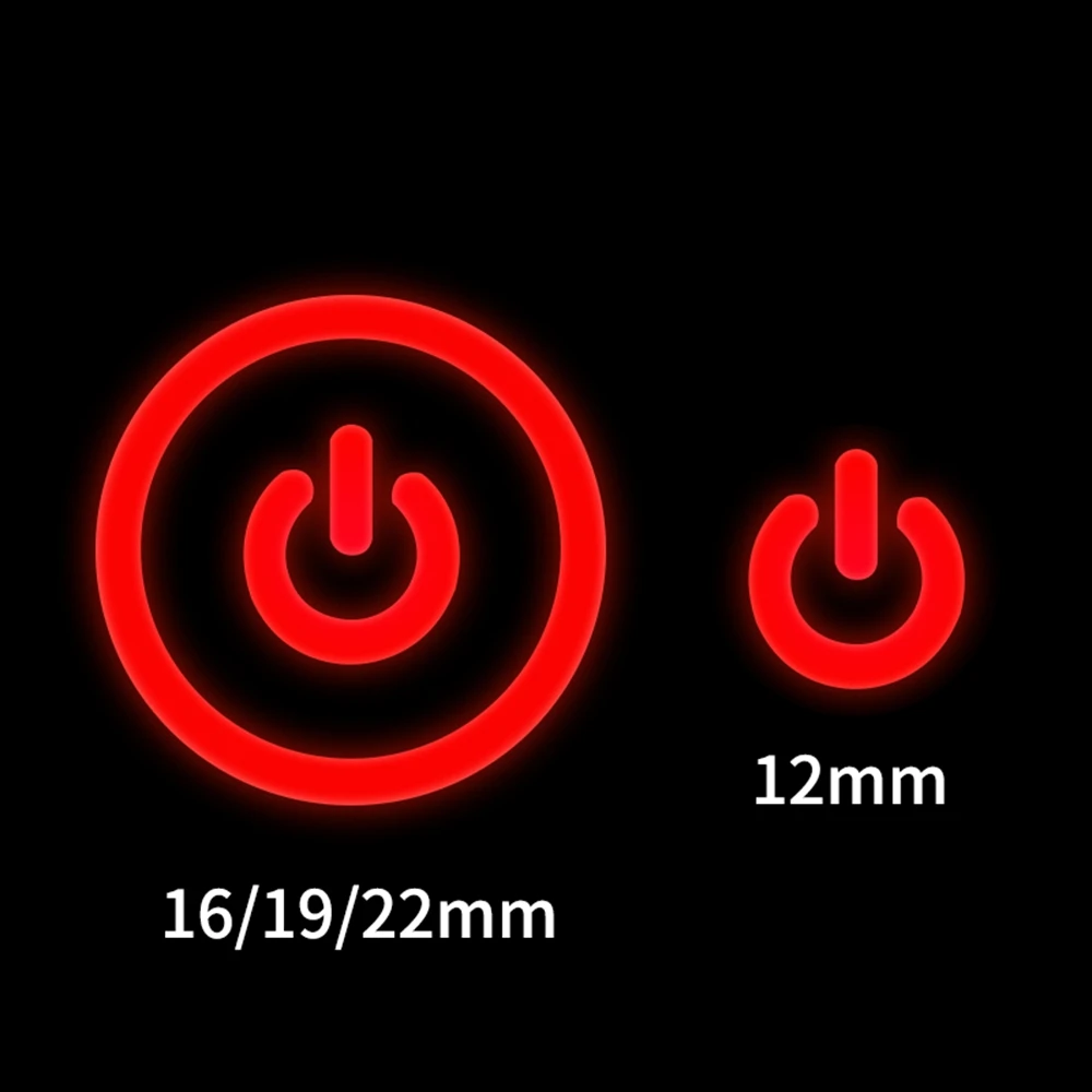 12mm 16mm 19mm 22mm Metalen Drukknop Platte Kop 1NO1NC Start Stop LED Licht Rood oranje Blauw Groen Wit 3v 12v 24v 110v