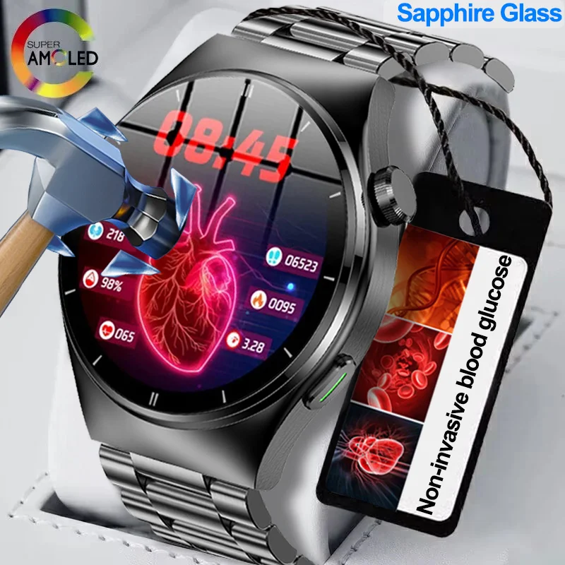 2024 neue medizinische Qualität Smartwatch Männer Laser therapie Blutzucker Voll-Touchscreen Sport Fitness Bluetooth Anruf Smartwatches