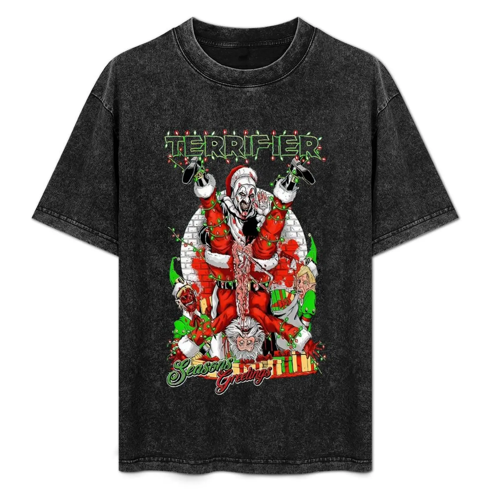 

Рождественская футболка Terrifier, кавайная одежда, забавная футболка, винтажные мужские футболки с рисунком, забавные